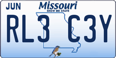 MO license plate RL3C3Y