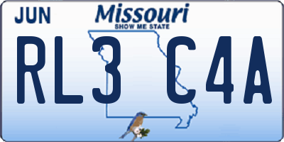 MO license plate RL3C4A
