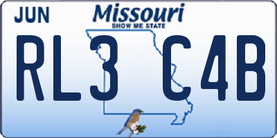 MO license plate RL3C4B