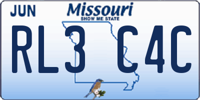 MO license plate RL3C4C
