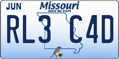 MO license plate RL3C4D