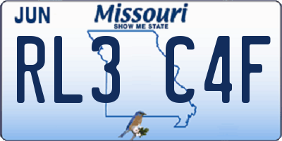MO license plate RL3C4F