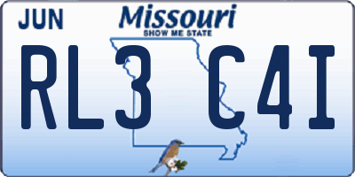 MO license plate RL3C4I