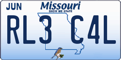 MO license plate RL3C4L