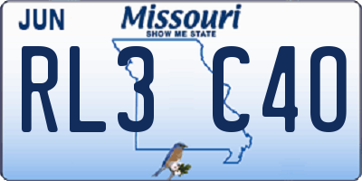 MO license plate RL3C4O