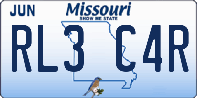 MO license plate RL3C4R