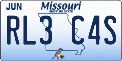 MO license plate RL3C4S