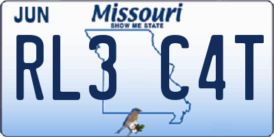 MO license plate RL3C4T