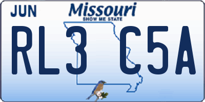 MO license plate RL3C5A
