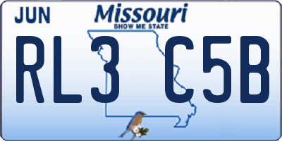 MO license plate RL3C5B