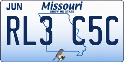 MO license plate RL3C5C