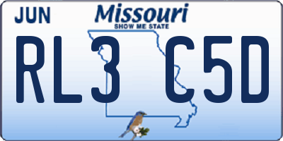MO license plate RL3C5D
