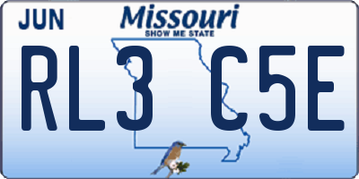MO license plate RL3C5E