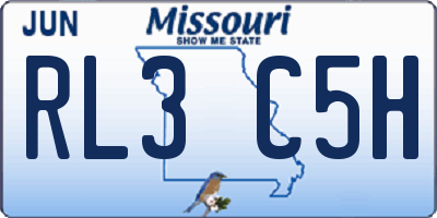 MO license plate RL3C5H