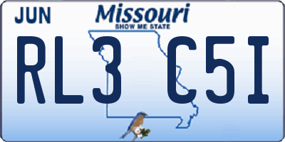 MO license plate RL3C5I