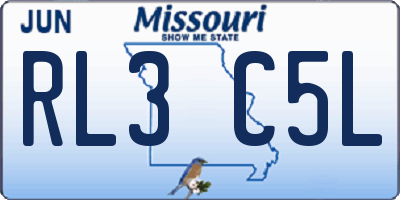 MO license plate RL3C5L