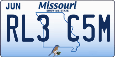 MO license plate RL3C5M