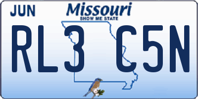 MO license plate RL3C5N