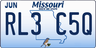 MO license plate RL3C5Q