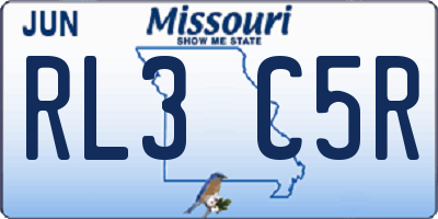 MO license plate RL3C5R