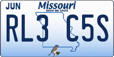 MO license plate RL3C5S