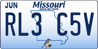 MO license plate RL3C5V
