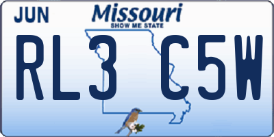 MO license plate RL3C5W