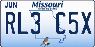 MO license plate RL3C5X