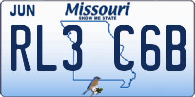 MO license plate RL3C6B