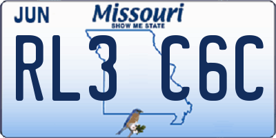 MO license plate RL3C6C