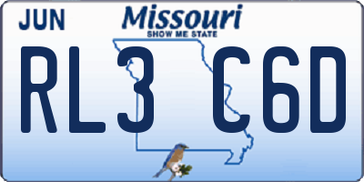 MO license plate RL3C6D