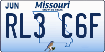 MO license plate RL3C6F