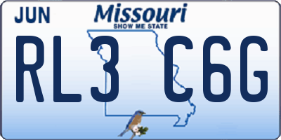 MO license plate RL3C6G