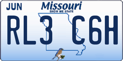 MO license plate RL3C6H