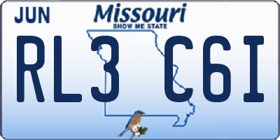MO license plate RL3C6I