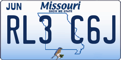 MO license plate RL3C6J