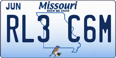 MO license plate RL3C6M