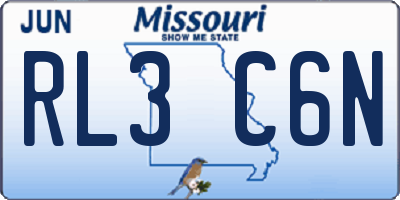 MO license plate RL3C6N
