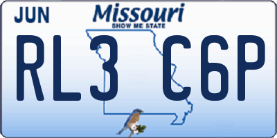 MO license plate RL3C6P