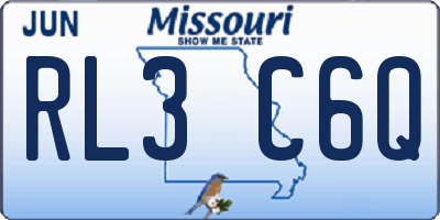 MO license plate RL3C6Q