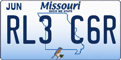 MO license plate RL3C6R
