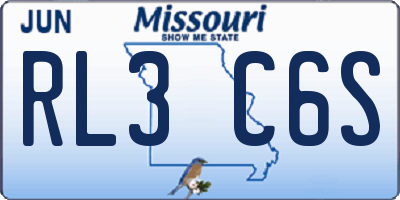 MO license plate RL3C6S
