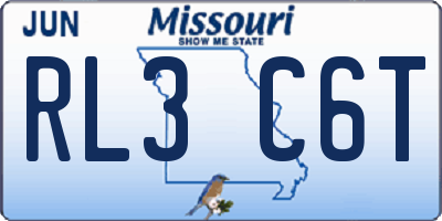 MO license plate RL3C6T