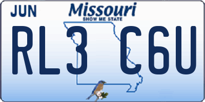 MO license plate RL3C6U