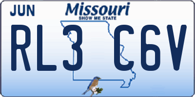 MO license plate RL3C6V