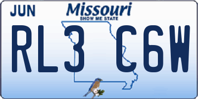 MO license plate RL3C6W