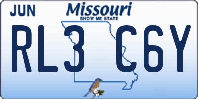 MO license plate RL3C6Y