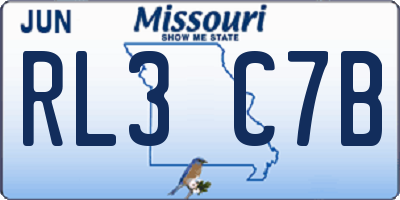 MO license plate RL3C7B