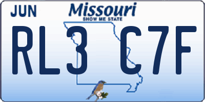 MO license plate RL3C7F