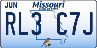 MO license plate RL3C7J